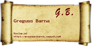 Greguss Barna névjegykártya